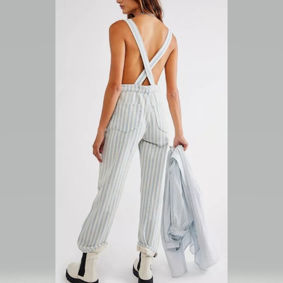 **LAST 1** Rolla's Original Overalls High Rise Straight in Sky Stripe Size 29 - Picture 2 of 12